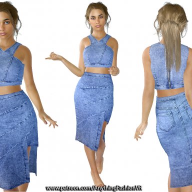 Paid Clothing - Jean skirt and top | Virt-A-Mate Hub