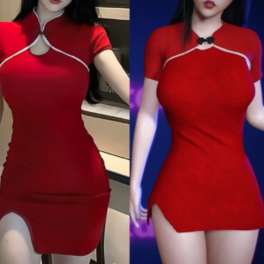Paid Clothing - Sexy split cheongsam two-piece set | Virt-A-Mate Hub