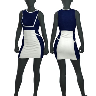 Paid Clothing - Dark blue & white dress | Virt-A-Mate Hub